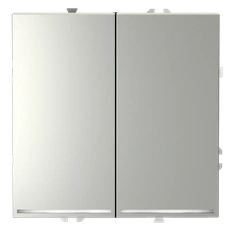 Изображение Выключатель встраиваемый VOLTUM S70 двухклавишный с подсветкой 10А, (сталь)