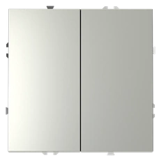 Изображение Выключатель с самовозвратом встраиваемый VOLTUM S70 двухклавишный 10А, (сталь)